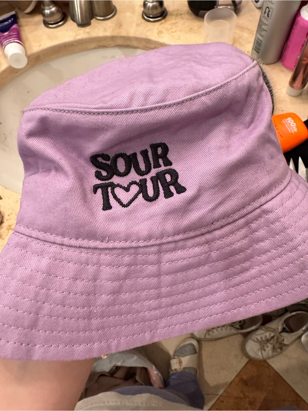 NWOT SOUR TOUR Embroidered Lavender Bucket Hat